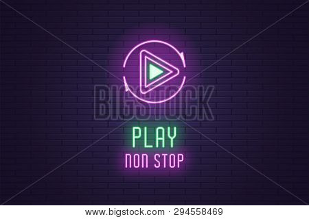 Neon Icon Set Play Vector & Photo (Free Trial) | Bigstock