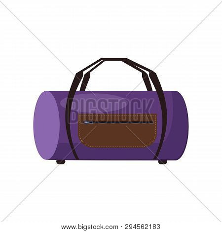 Purple Duffle Bag Flat Icon. Traveling Bag, Luggage, Suitcase. Bags Concept. Vector Illustration Can