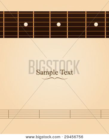 กีต้าร์ fretboard หน้าวินเทจออกแบบพื้นที่สำหรับข้อความของคุณ