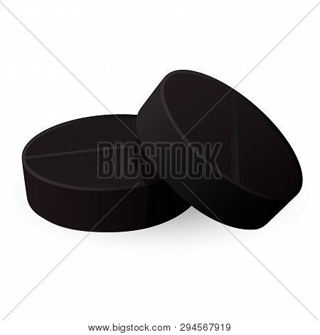 Black Pills Isolated On White Background.vector Illustration.