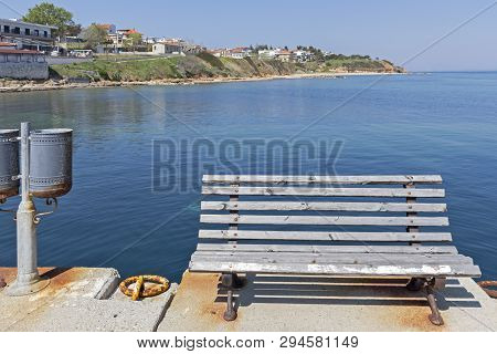 Panoramic View Of Town Of Nea Fokea, Kassandra, Chalkidiki, Central Macedonia, Greece