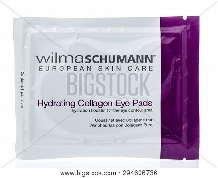 Winneconne, Wi -  7 April 2019: A Package Of Wilma Schumann European Skin Care Hydrating Collagen Ey