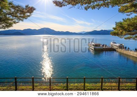 Passenger Ships With Sparkling Sunshine In Lake Tazawa - Senboku, Akita, Japan