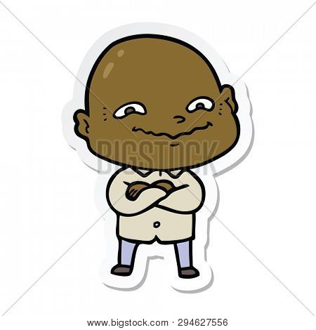 sticker of a cartoon creepy guy