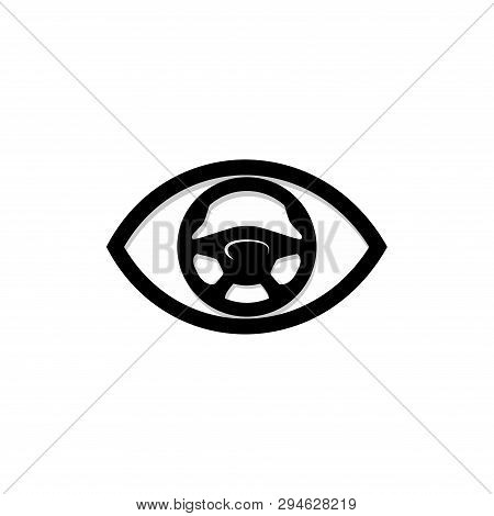 Steering Wheel Eye - Car Watch Security System Symbol