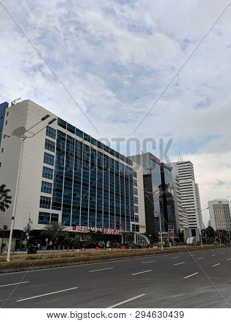 Jakarta, Indonesia - February 16, 2019: Cityscape Of Thamrin District.