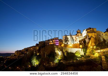 Buildings known as Casas Colgadas in Cuenca, Castilla La Mancha, Spain.