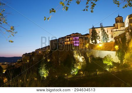 Buildings known as Casas Colgadas in Cuenca, Castilla La Mancha, Spain.
