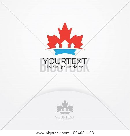 Vector Leaves Of Maple Trees With Arrows, A Symbol Of Canada Country And Business Finance. Vector Lo