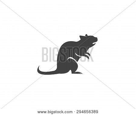 Rat Silhouette Logo Design Graphic