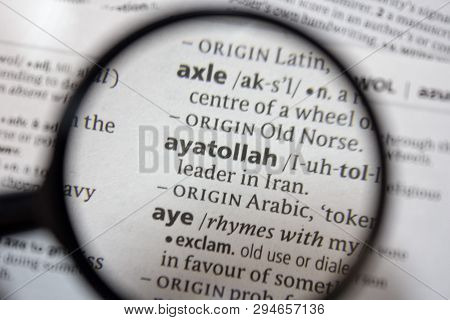 The Word Of Phrase Ayatollah In A Dictionary.