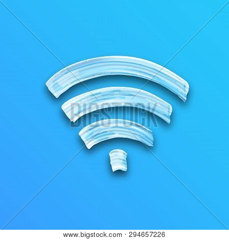 Blue Illustration Of Wifi Sign. Vector Creative Concept