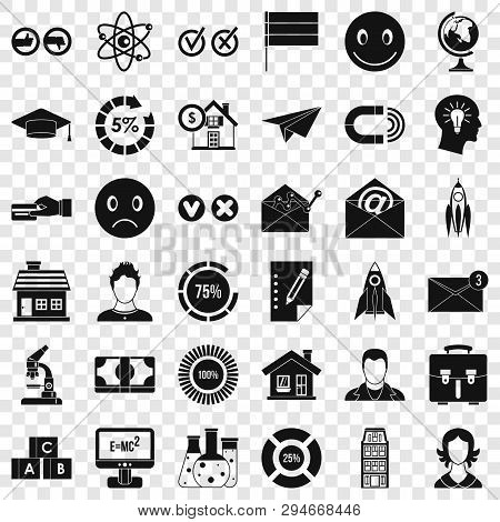 Elearning Icons Set. Simple Style Of 36 Elearning Vector Icons For Web For Any Design