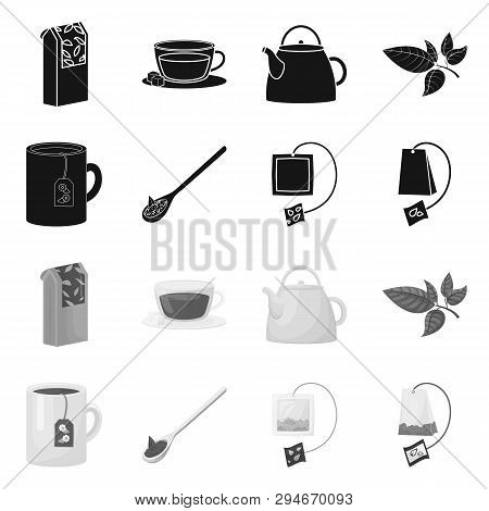 Vector Design Of Healthy And Floral  Sign. Set Of Healthy And Gradient Vector Icon For Stock.