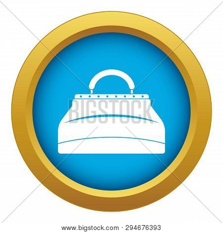 Carpetbag Icon Blue Vector Isolated On White Background For Any Design