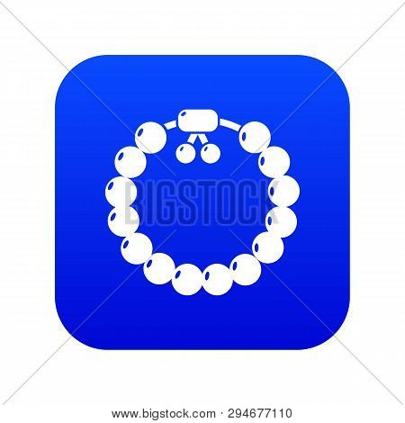 Charming Gemstone Bracelet Icon Blue Vector Isolated On White Background