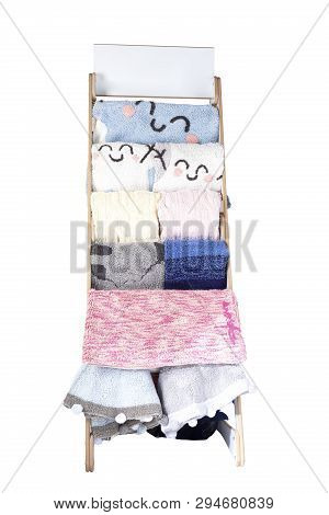 Soft Towel On Non-slip Hanger Isolated On White Background