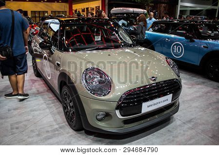 Mini Hatch 5 Door On Display In Bangkok International Motor Expo 2018.