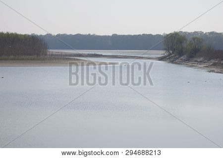 River Po Between Marcaria And Borgoforte Mantova Italy