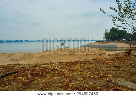 Top View Of Pakse, Mekong River In Laos