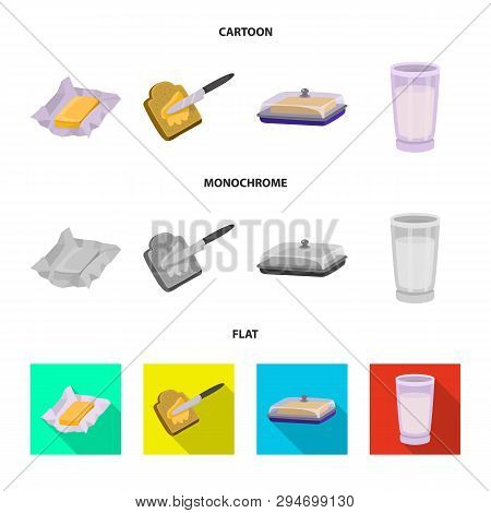 Vector Design Of Creamy And Product Sign. Set Of Creamy And Farm Vector Icon For Stock.