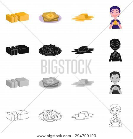Vector Design Of Creamy And Product Icon. Collection Of Creamy And Farm Stock Symbol For Web.
