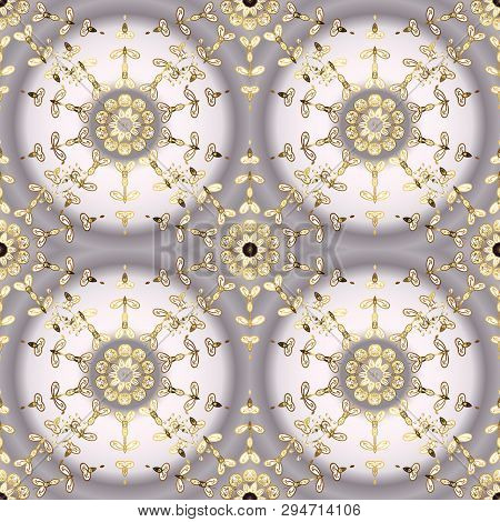 Doodles On A White, Gray And Neutral Colors. Seamless Pattern Beautiful Fabric Background. Illustrat