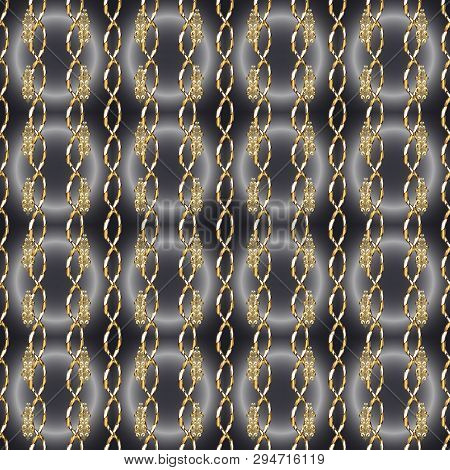 Nice Pattern For Wrapping Paper Vector. Doodles Beige, Gray And Brown On Colors. Seamless Pattern Sk
