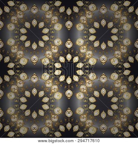 Vector. Brown, Beige And Gray On Colors. Pattern. Seamless Abstract Retro Background Design. Tender 