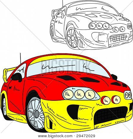 vektor - tuning automobilů rallye izolovaných na pozadí