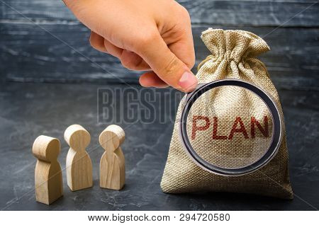 Three Businessmen Are Discussing The Plan Of Expenses And Finances. Financial Investments And Goal P