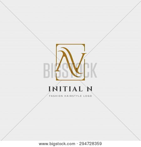 Premium Vector N Logo In Gold Color. Beautiful Logotype Design For Luxury Company Fashion Branding