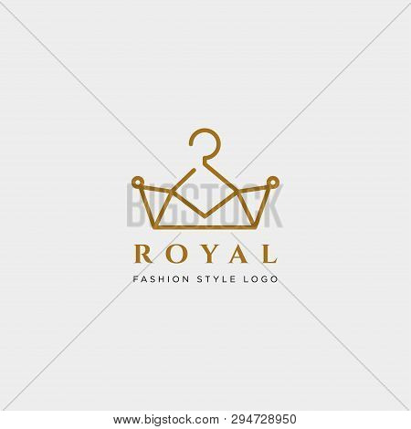 Royal King Fashion Simple Line Logo Template In Gold Color