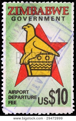 A 10-dollar Stamp Printed In Zimbabwe