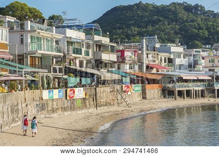 Hong Kong - October 27, 2016: A Fisherfolks Village Sok Kwu Wan On Lamma Island In Hong Kong Has A C