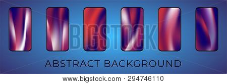 Wavy Abstract Smartphone Background Illustration Set. Mobile Wallpaper Collection. Modern Ui Screen 