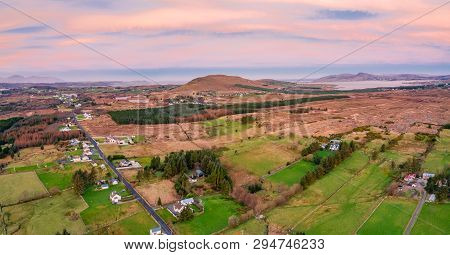 Aerial View Of The So Called German Road - The Road Between Doochary And Lettermacaward - In County 
