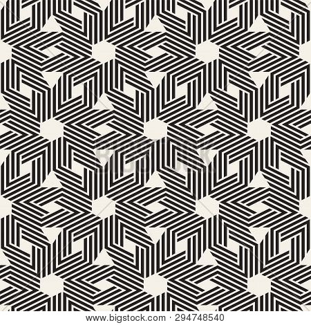 Vector Seamless Lines Mosaic Pattern. Modern Stylish Abstract Texture. Repeating Geometric Tiles