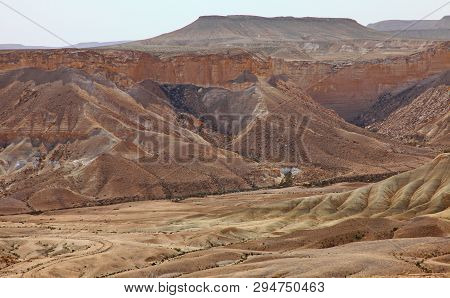Machtesh Ramon - Erosion Crater In The Negev Desert, The Most Picturesque Natural Landmark Of Israel