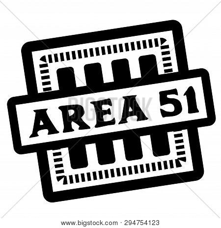 Area 51 Stamp On White. Stamps And Advertisement Labels Series.