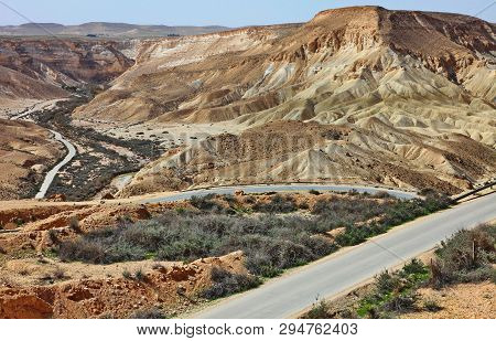 Machtesh Ramon - Erosion Crater In The Negev Desert, The Most Picturesque Natural Landmark Of Israel
