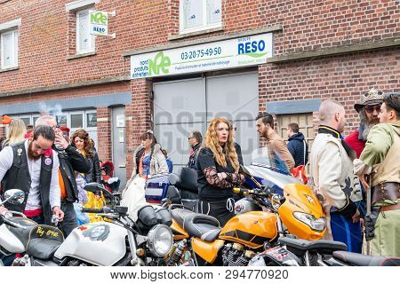 Wattrelos,france-april 07,2019:  Carnival,festival And People In Wattrelos In The North Of France.ca