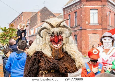 Wattrelos,france-april 07,2019:  Carnival,festival And People In Wattrelos In The North Of France.ca