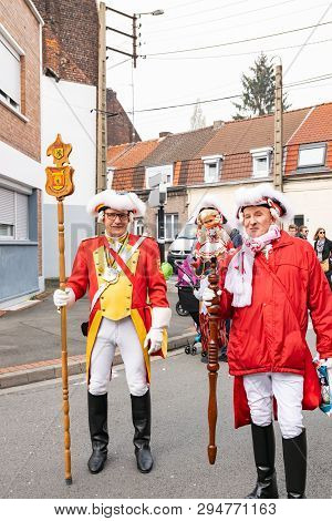 Wattrelos,france-april 07,2019:  Carnival,festival And People In Wattrelos In The North Of France.ca