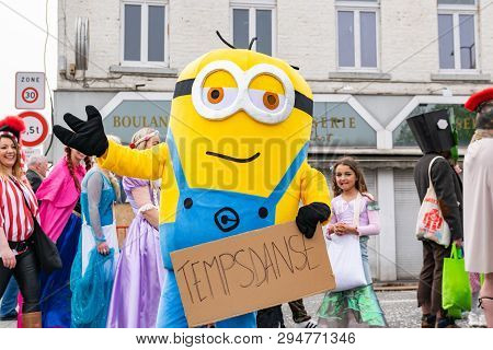 Wattrelos,france-april 07,2019:  Carnival,festival And People In Wattrelos In The North Of France.ca