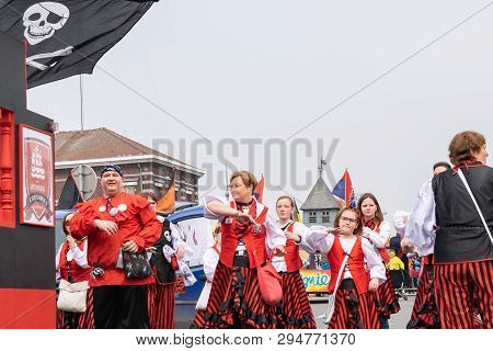 Wattrelos,france-april 07,2019:  Carnival,festival And People In Wattrelos In The North Of France.ca
