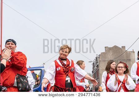 Wattrelos,france-april 07,2019:  Carnival,festival And People In Wattrelos In The North Of France.ca