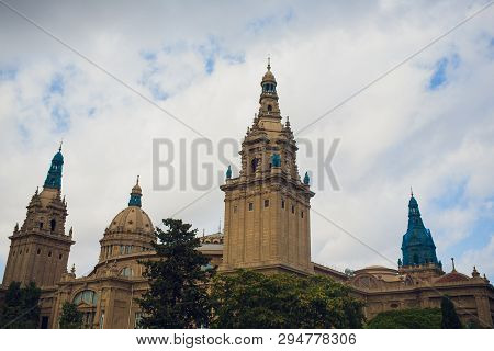 Placa De Espanya, The National Museum In Barcelona. Spain.