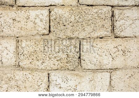 Cement Blocks Are Laid Out With A Wall, A Texture