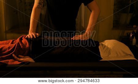 Huo Liao Therapy - Professional Male Masseur Doing Massage For Woman Client With Hot Towel At Spa Sa